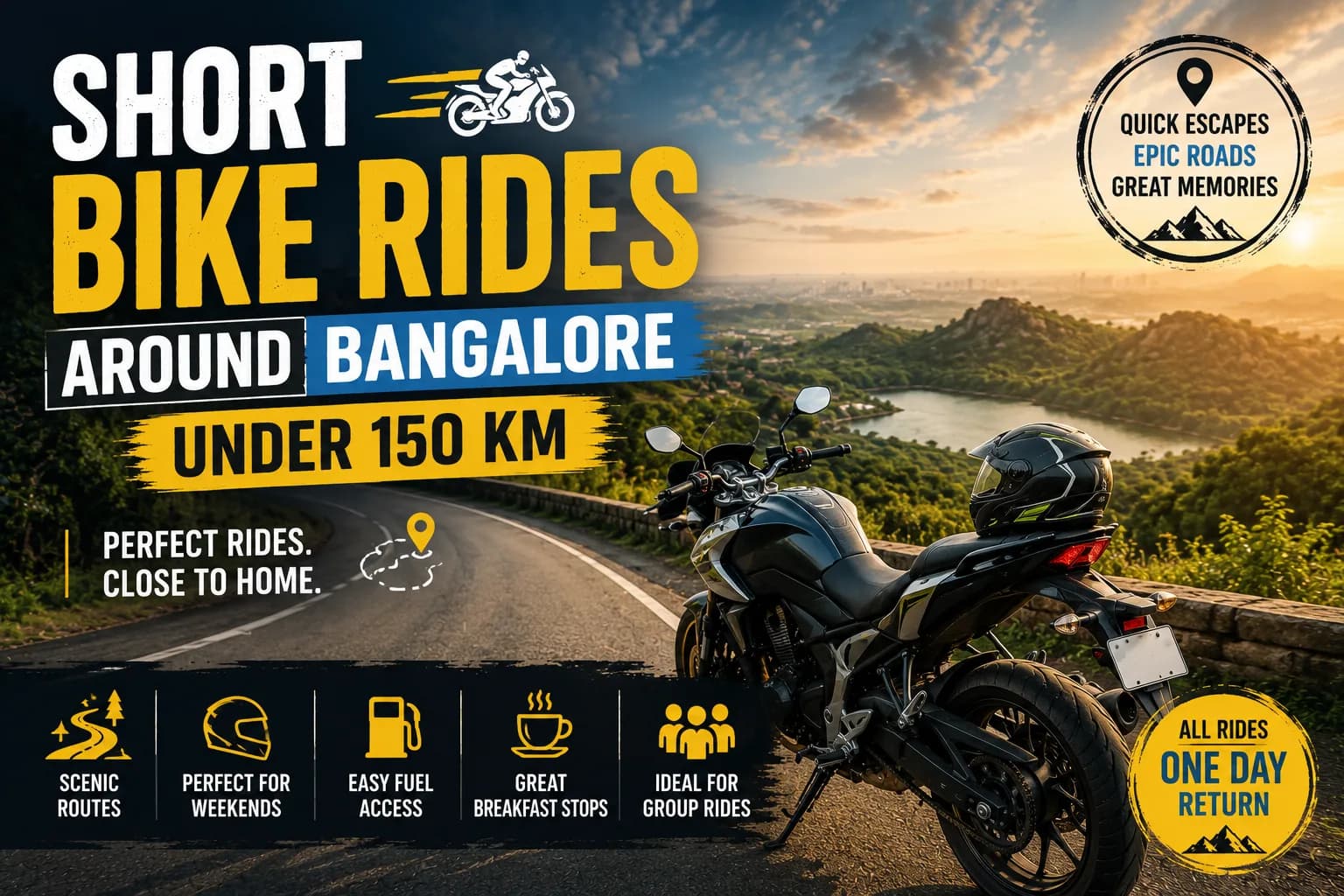 12 Best Short Bike Rides Around Bangalore Under 150 KM (2026)