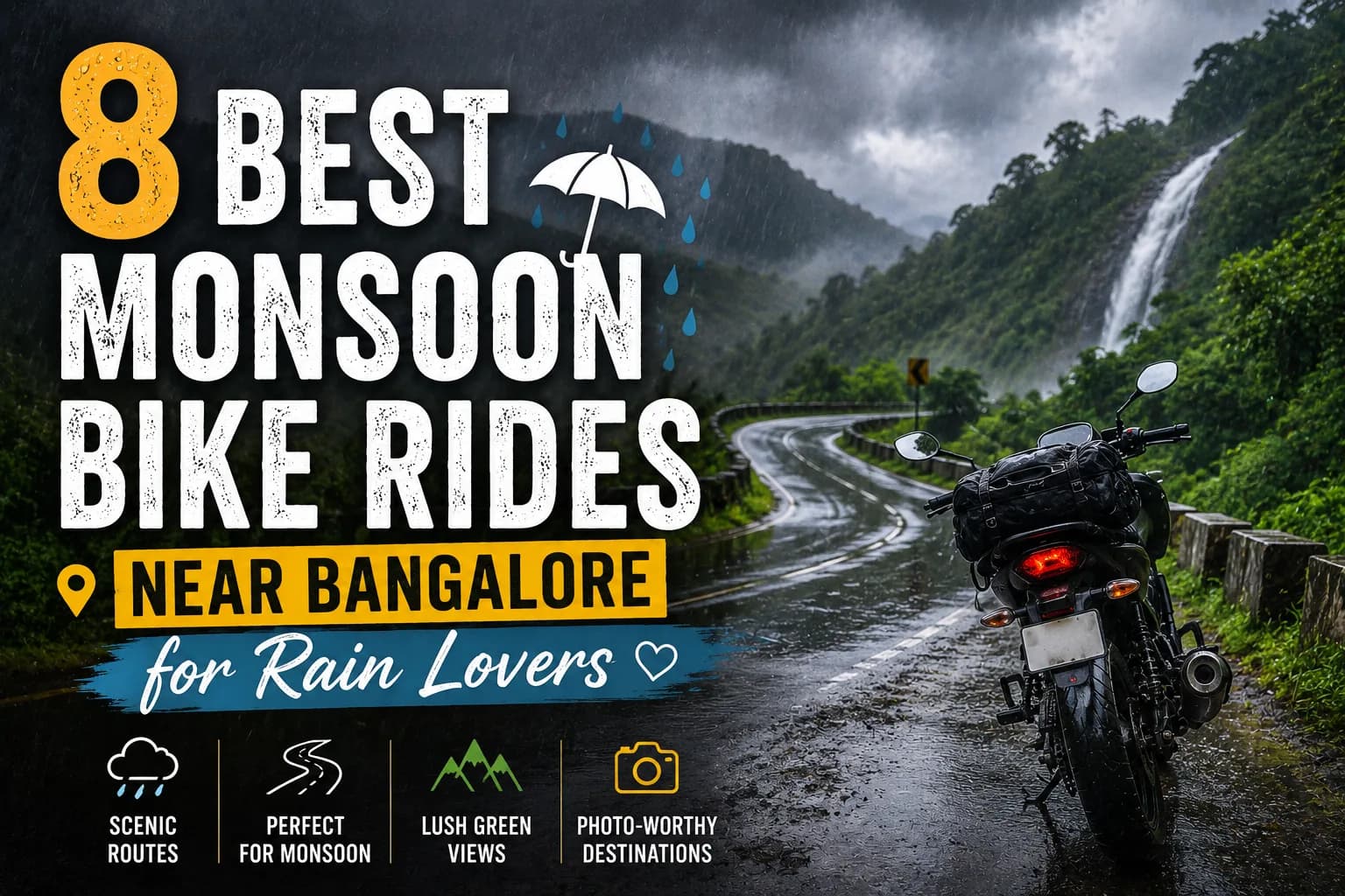 8 Best Monsoon Bike Rides Near Bangalore for Rain Lovers