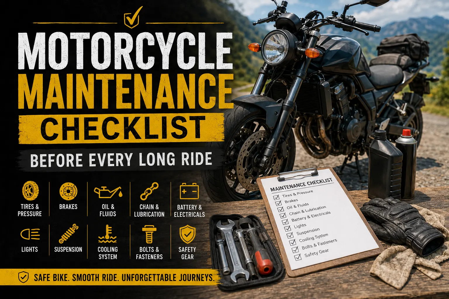 Motorcycle Maintenance Checklist Before Every Long Ride